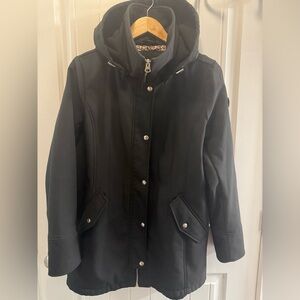 Jessica Simpson Women’s Black Coat | Size Large | Fleece Lined | Removable Hood